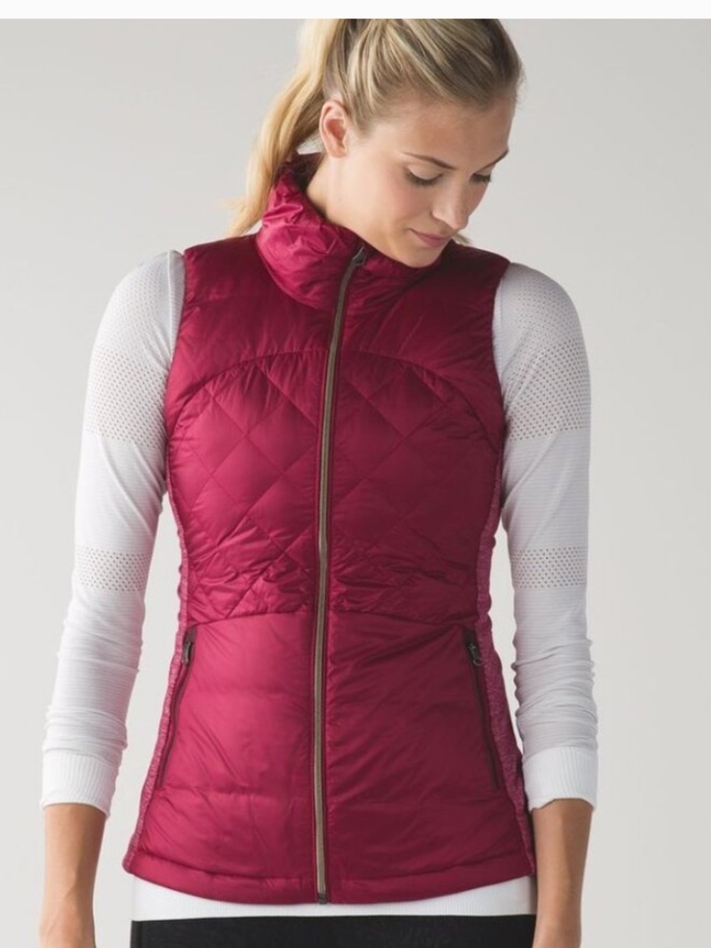 lululemon Size 4 As Is Berry Rumble Down For A Run Slim Full-Zip Puffer Vest